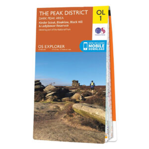 OS Map of The Peak District - Dark Peak Area: Explorer OL1